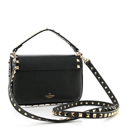 Valentino Garavani Grainy Calfskin Rockstud Crossbody Pouch Black 3 of 10