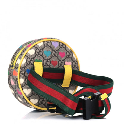 Gucci GG Supreme Monogram Hearts Web Childrens Round Belt Bag Beige Ebony Multicolor Freesia 2 of 4