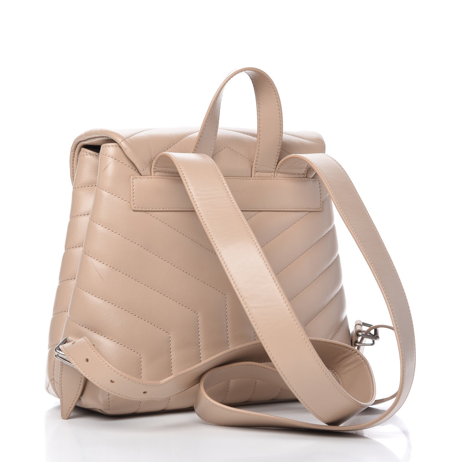 Saint Laurent Calfskin Y Quilted Monogram Small Loulou Backpack Dark Beige 3 of 13