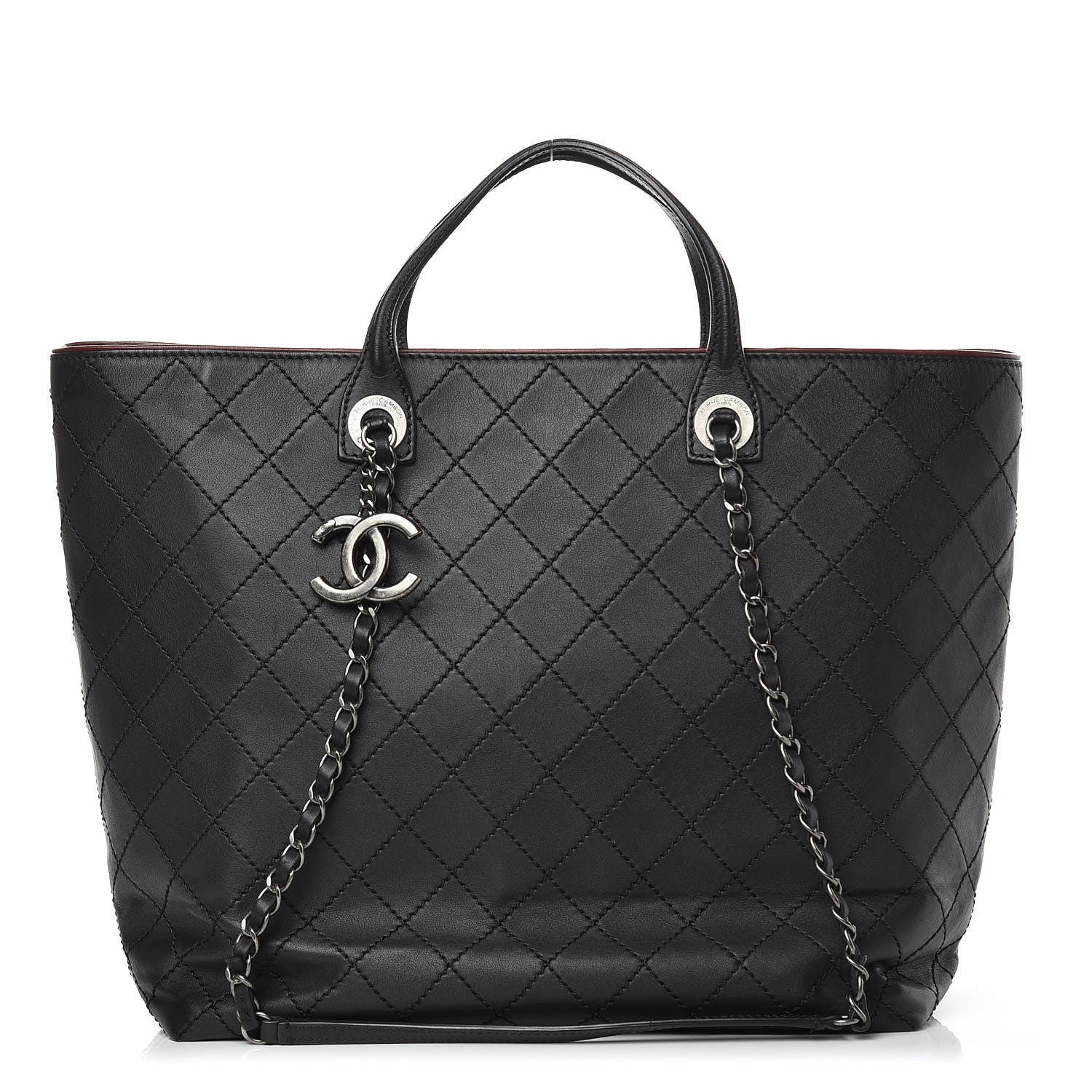 Chanel Calfskin Stitched Large Shopping Tote Black 1 of 10