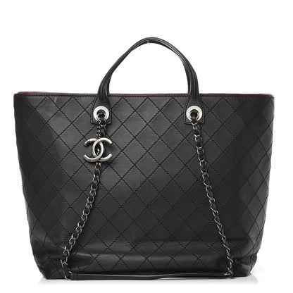 Chanel Calfskin Stitched Large Shopping Tote Black 1 of 10