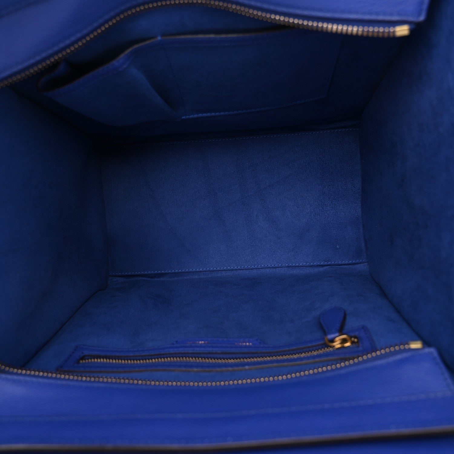 Celine Drummed Calfskin Mini Luggage Indigo 5 of 12