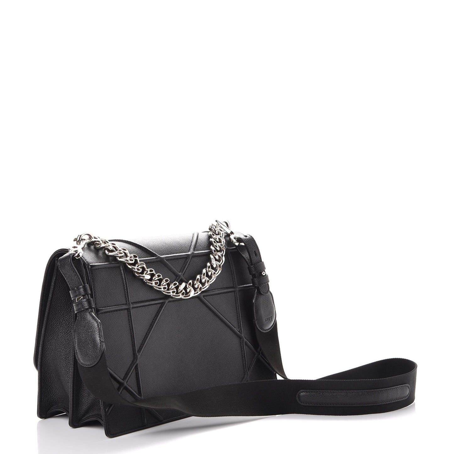 Grained Calfskin Diorama Satchel Black