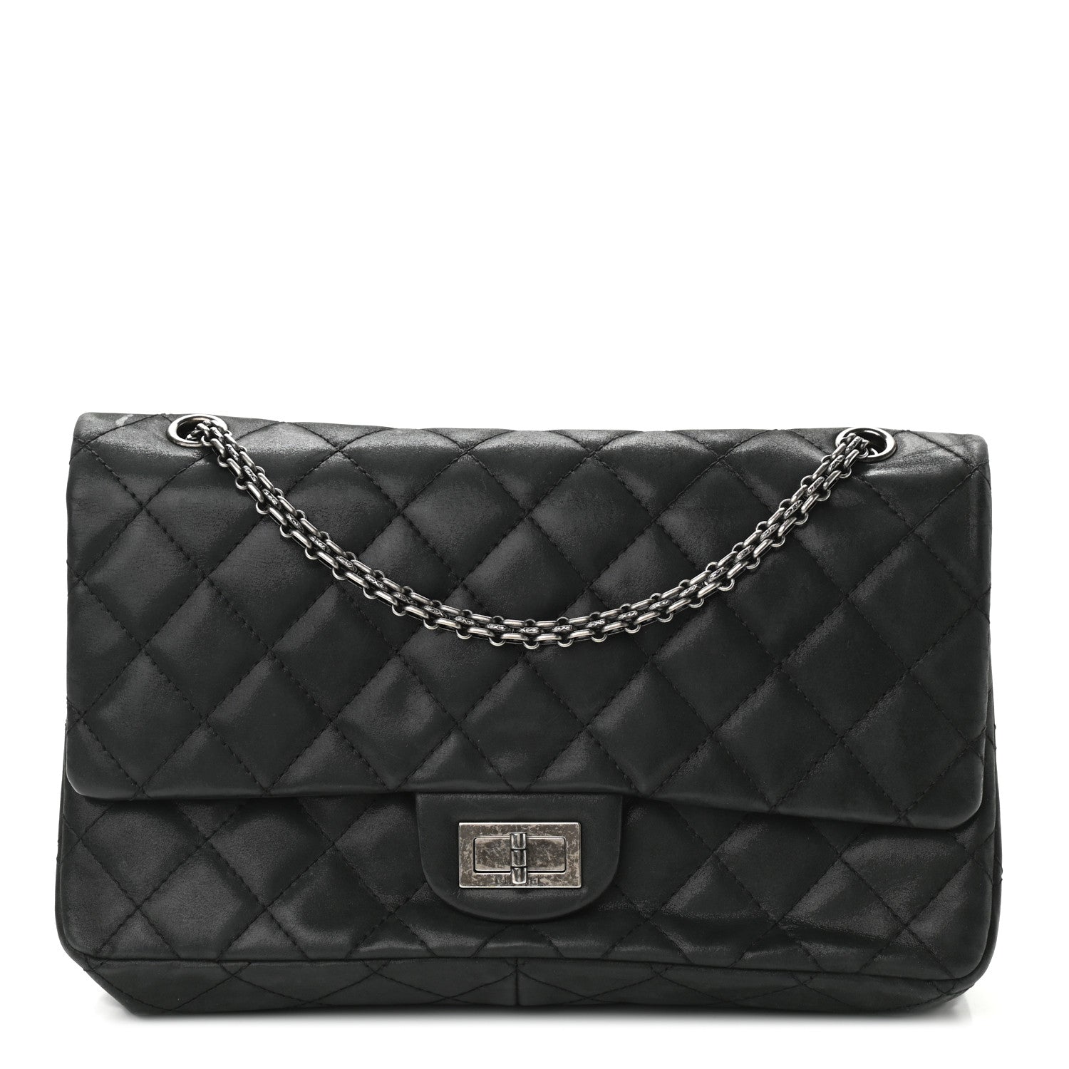 Chanel Iridescent Calfskin Quilted 2.55 Reissue 227 Flap Black 1 of 17