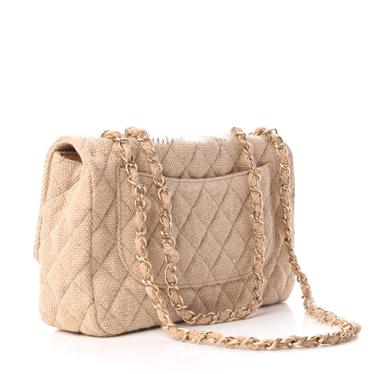 Chanel Tweed Raffia Coco Country Jumbo Flap 4 of 11