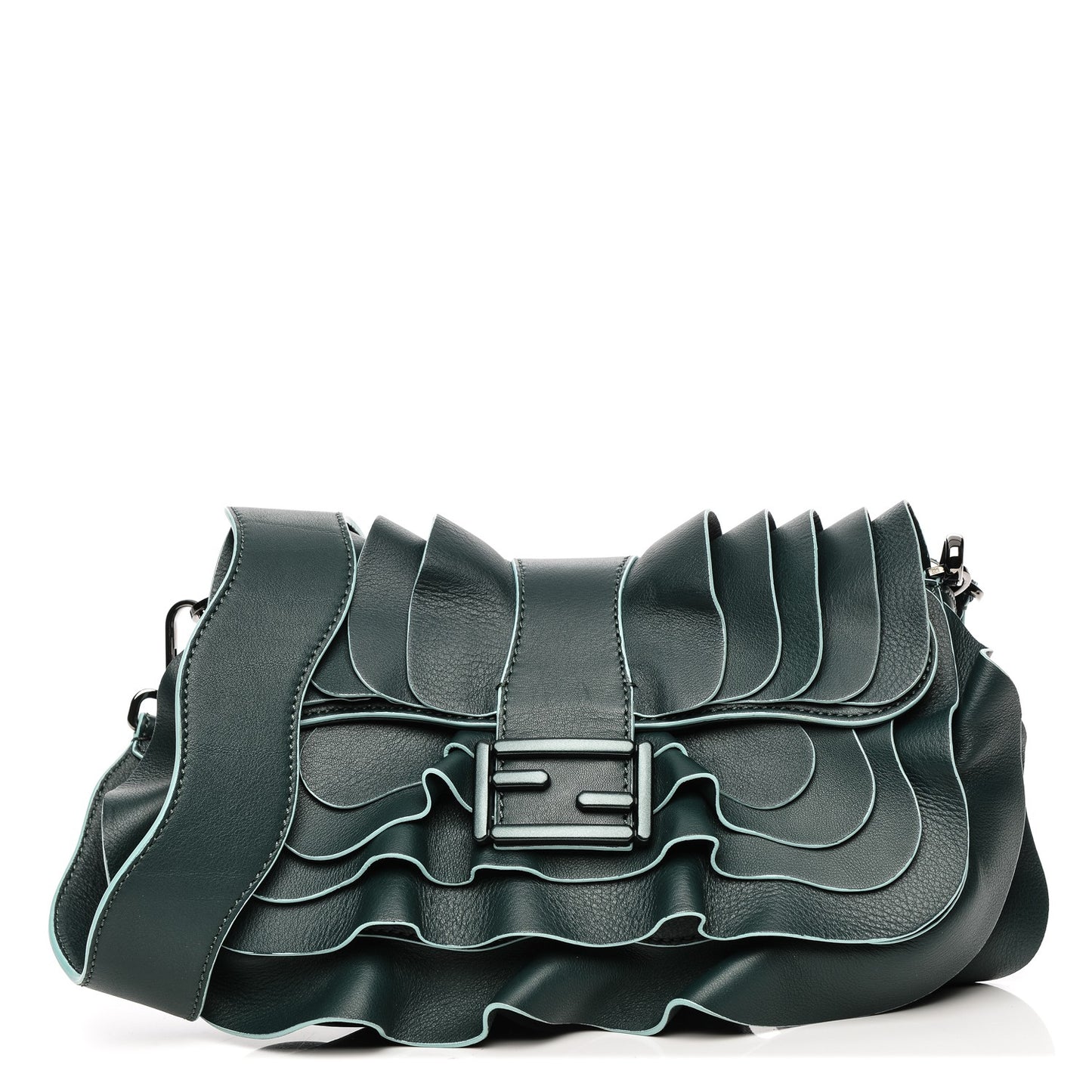 Vitello Seta Multi Waves Baguette Vert Inglese