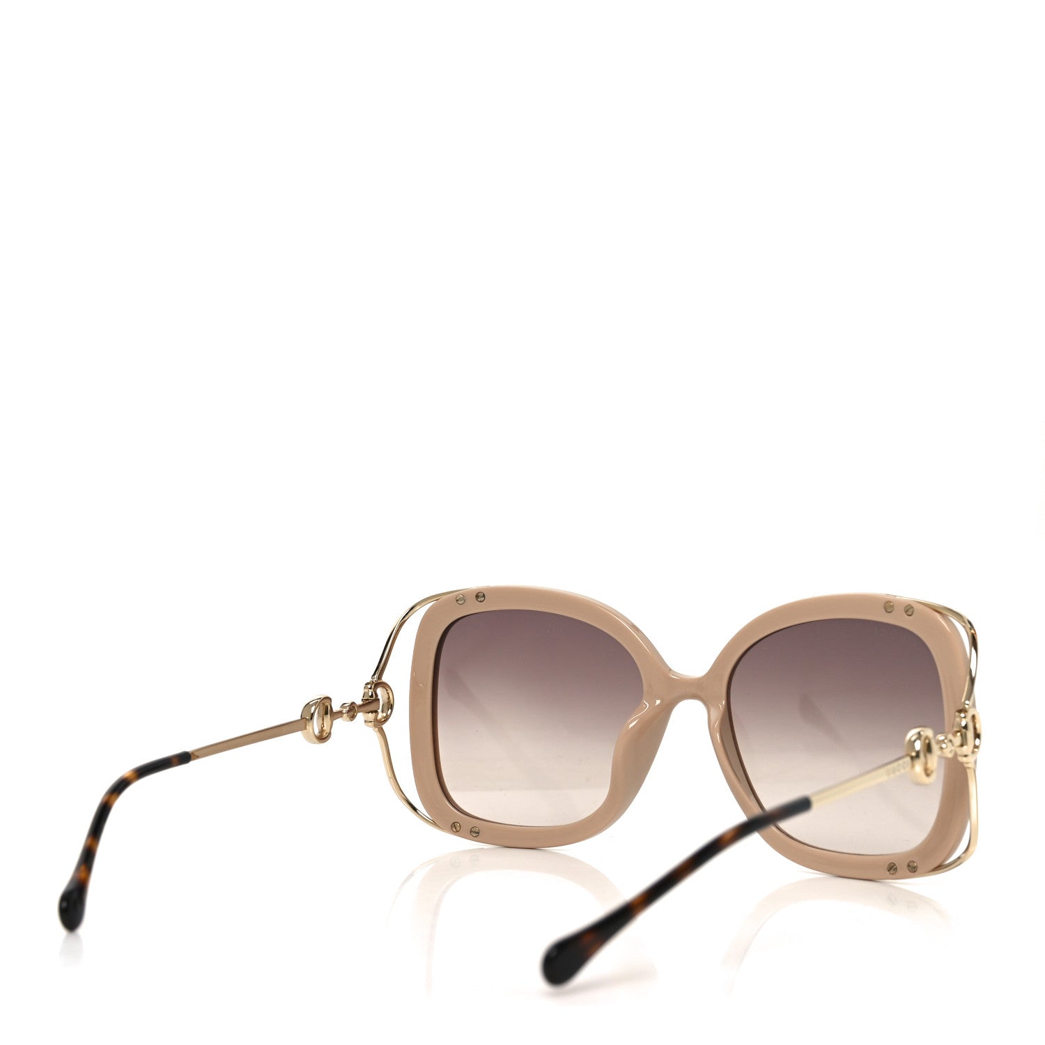 Gucci Acetate Horsebit Square Frame Sunglasses GG1021S Pink Tortoise 4 of 7