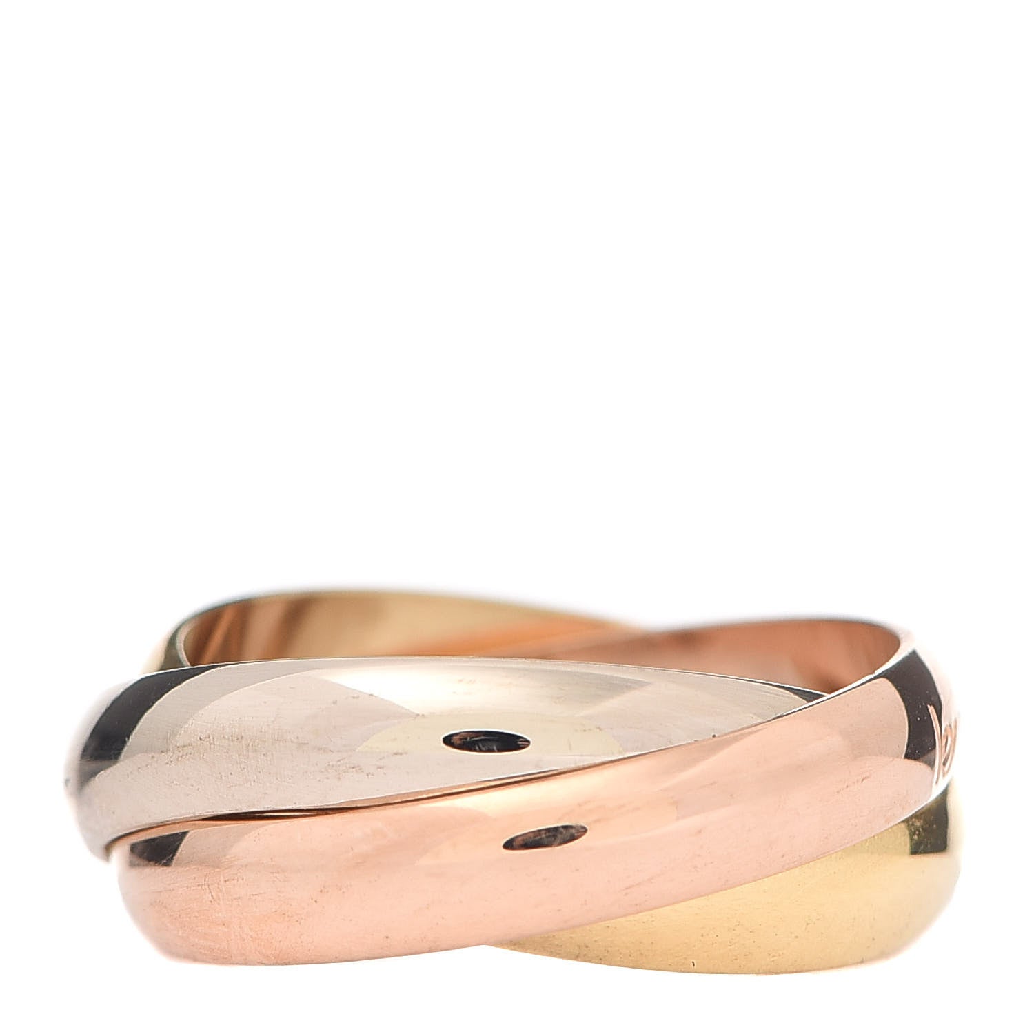 Cartier 18K Pink Yellow White Gold Classic Les Must De Trinity Ring 51 5.75 3 of 6