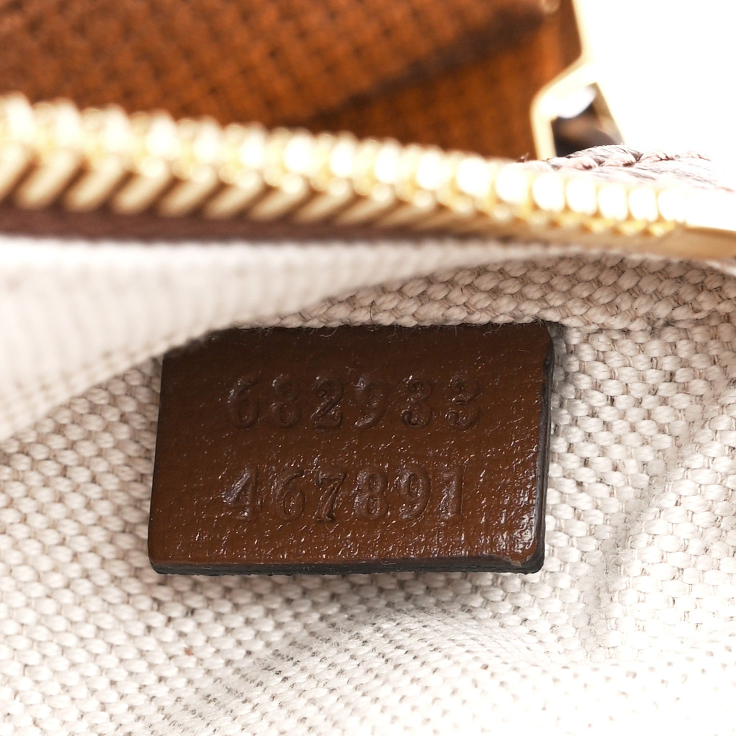 GG Supreme Monogram Textured Calfskin Retro Interlocking G Belt Bag Beige Ebony Brown Sugar