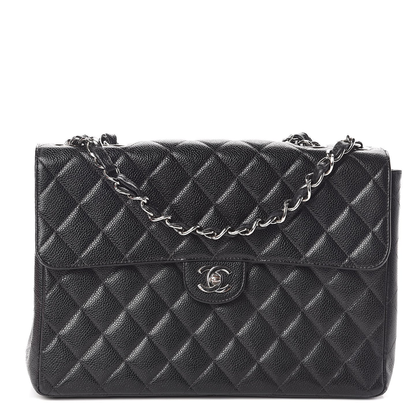 Caviar Jumbo Single Flap Black