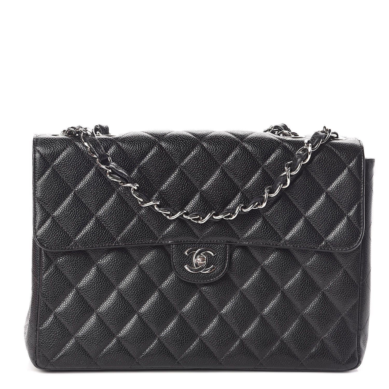 Chanel Caviar Jumbo Single Flap Black 1 of 15