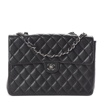 Chanel Caviar Jumbo Single Flap Black 1 of 15