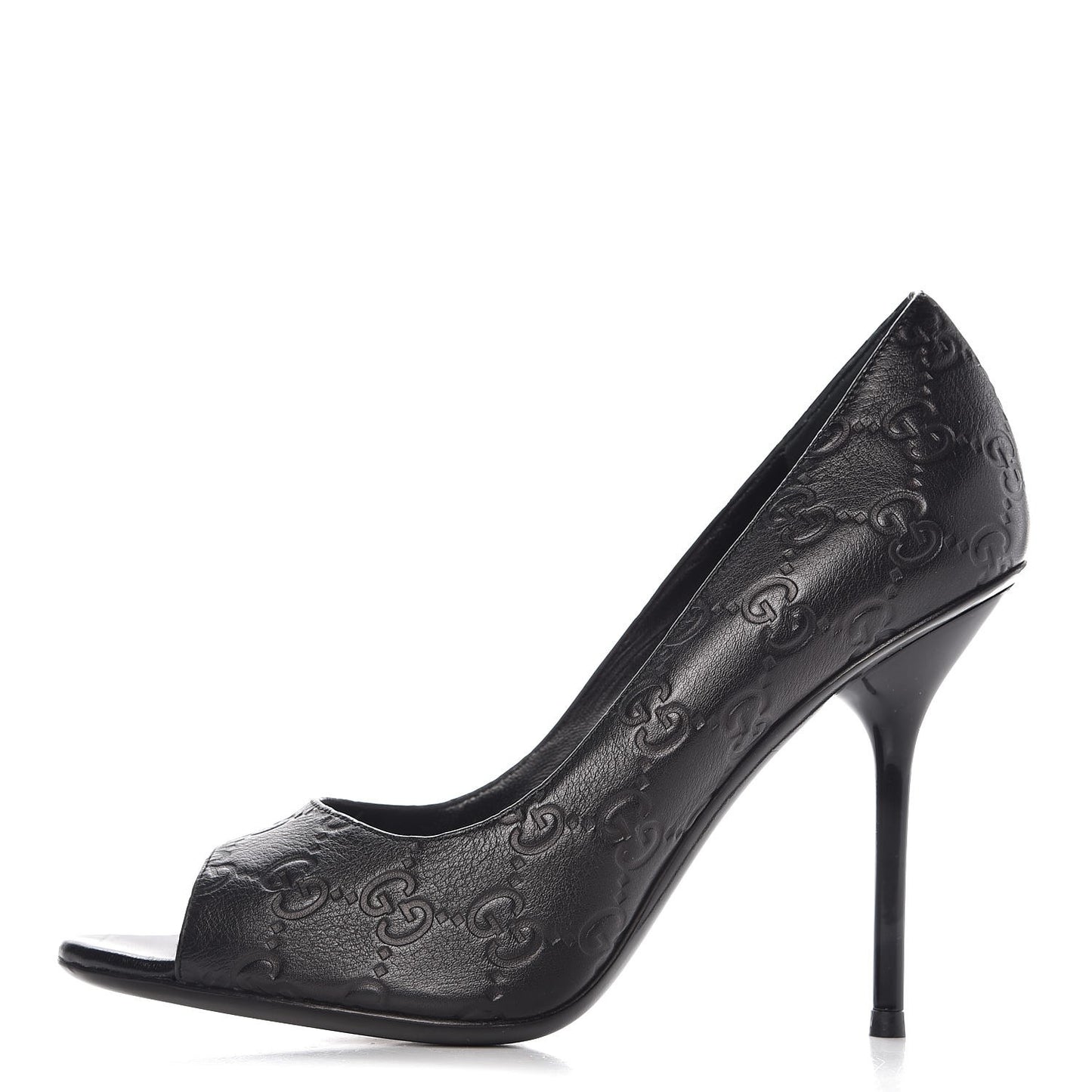 Guccissima Peep Toe Pumps 37.5 Black