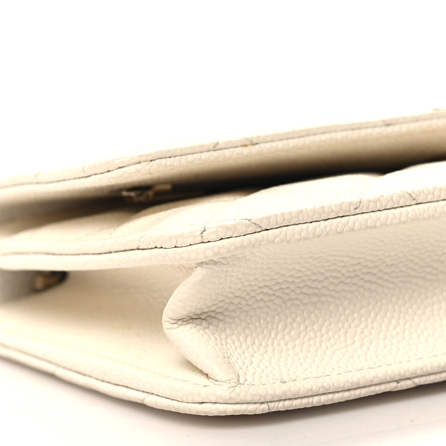 Chanel Caviar Quilted Chain CC Wallet On Chain WOC White 10 of 13