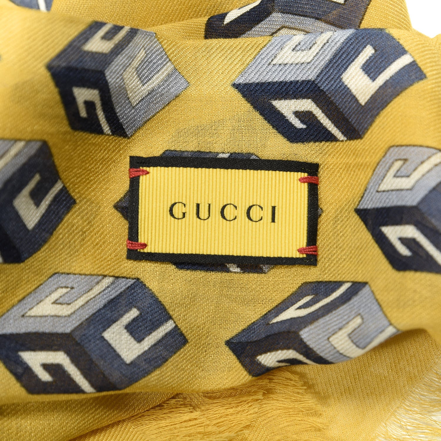 Gucci Modal Cashmere Mini Cubi Scarf Sun Sky Blue 4 of 4