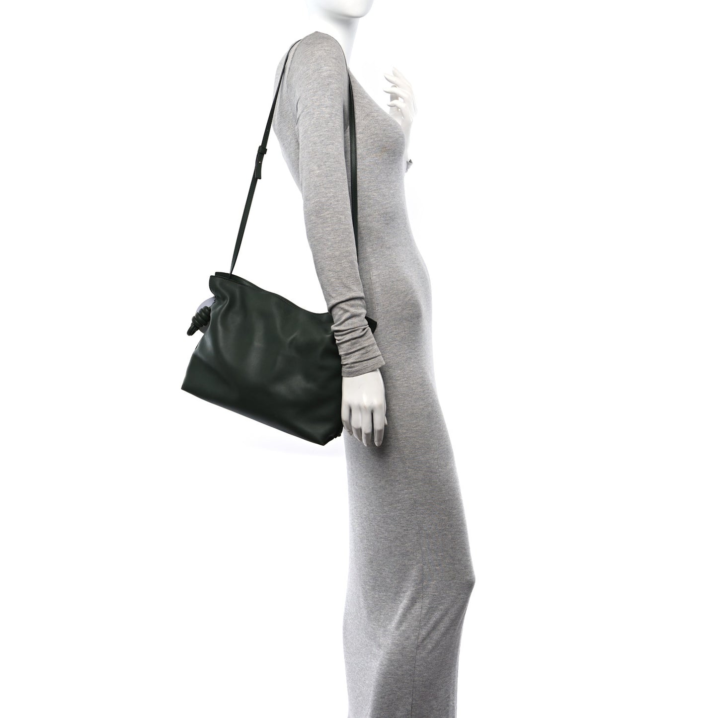 Calfskin Small Flamenco Knot Bag Avocado Green