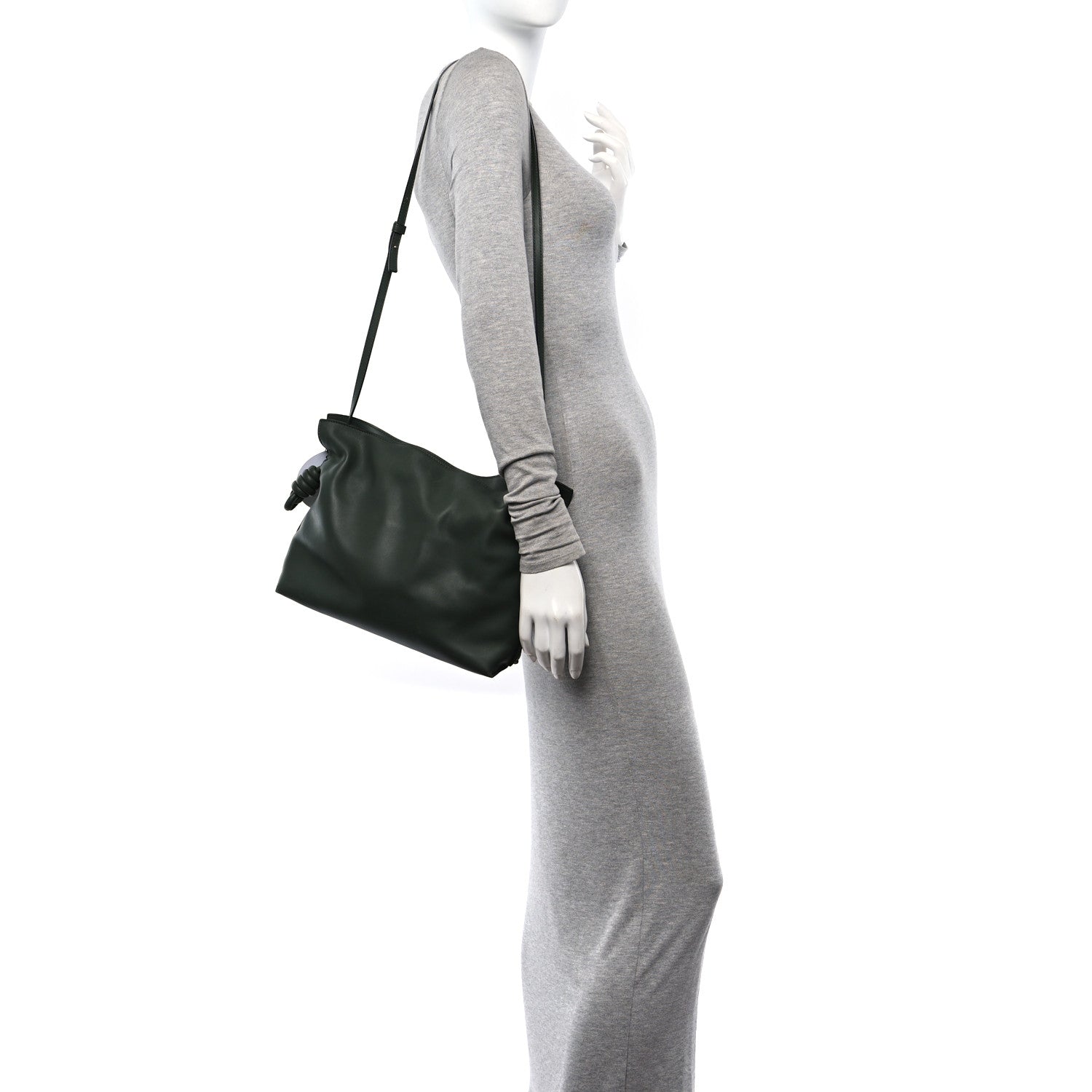 Loewe Calfskin Small Flamenco Knot Bag Avocado Green 2 of 12