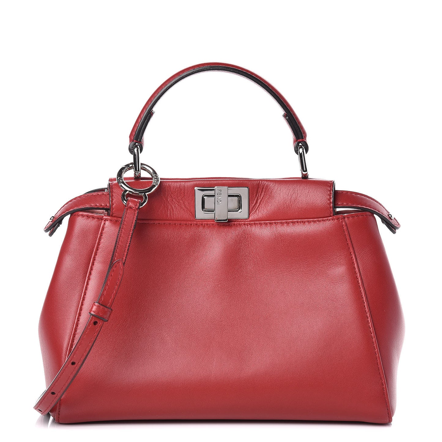 Nappa Elaphe Monster Eyes Mini Peekaboo Iconic Satchel Ruby Bois de Rose Natural