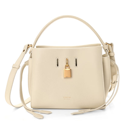 Tom Ford Grained Calfskin Small Padlock Top Handle Chalk 1 of 9