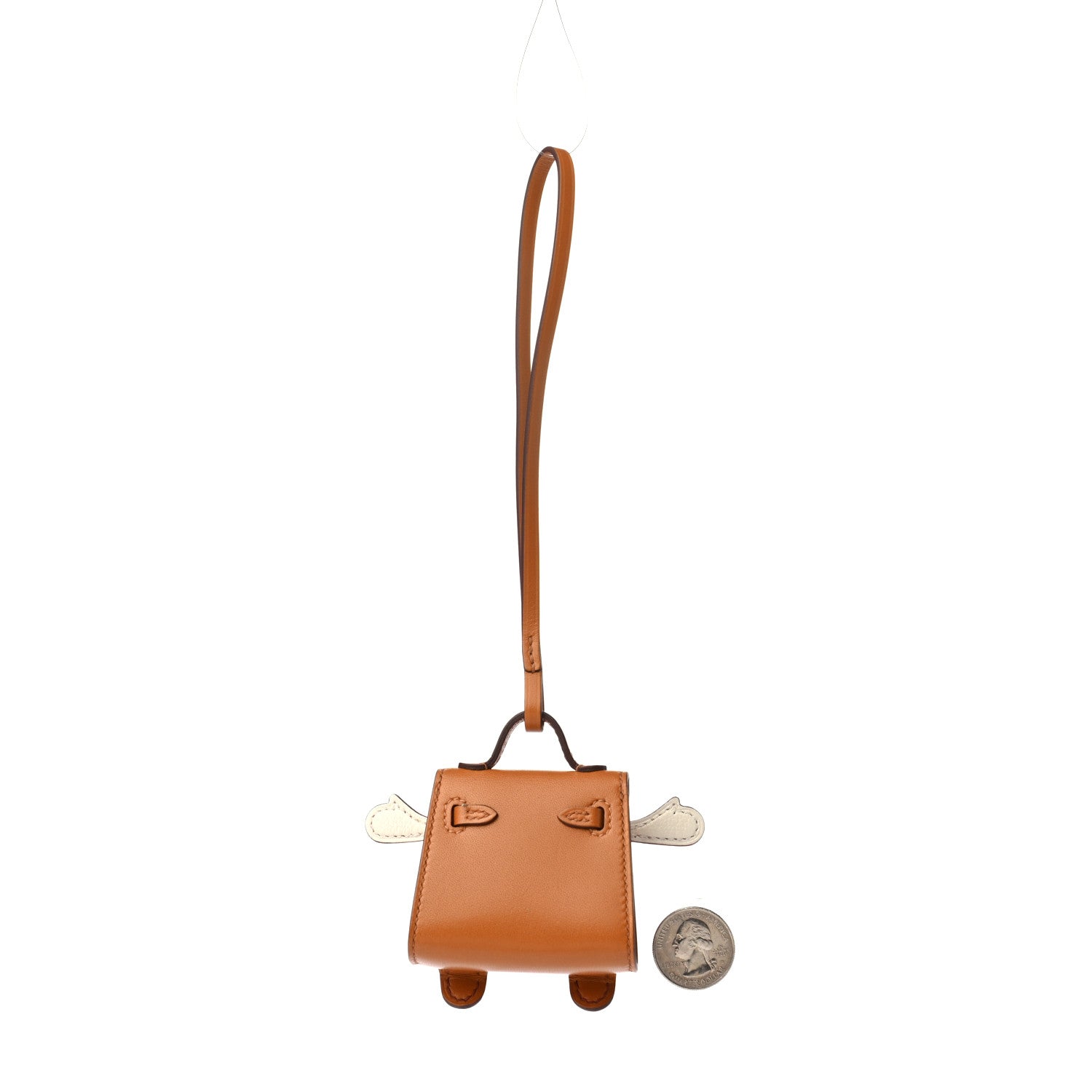 Hermes Tadelakt Chevre Mysore Kelly Quelle Idole Bag Charm Gold 2 of 5