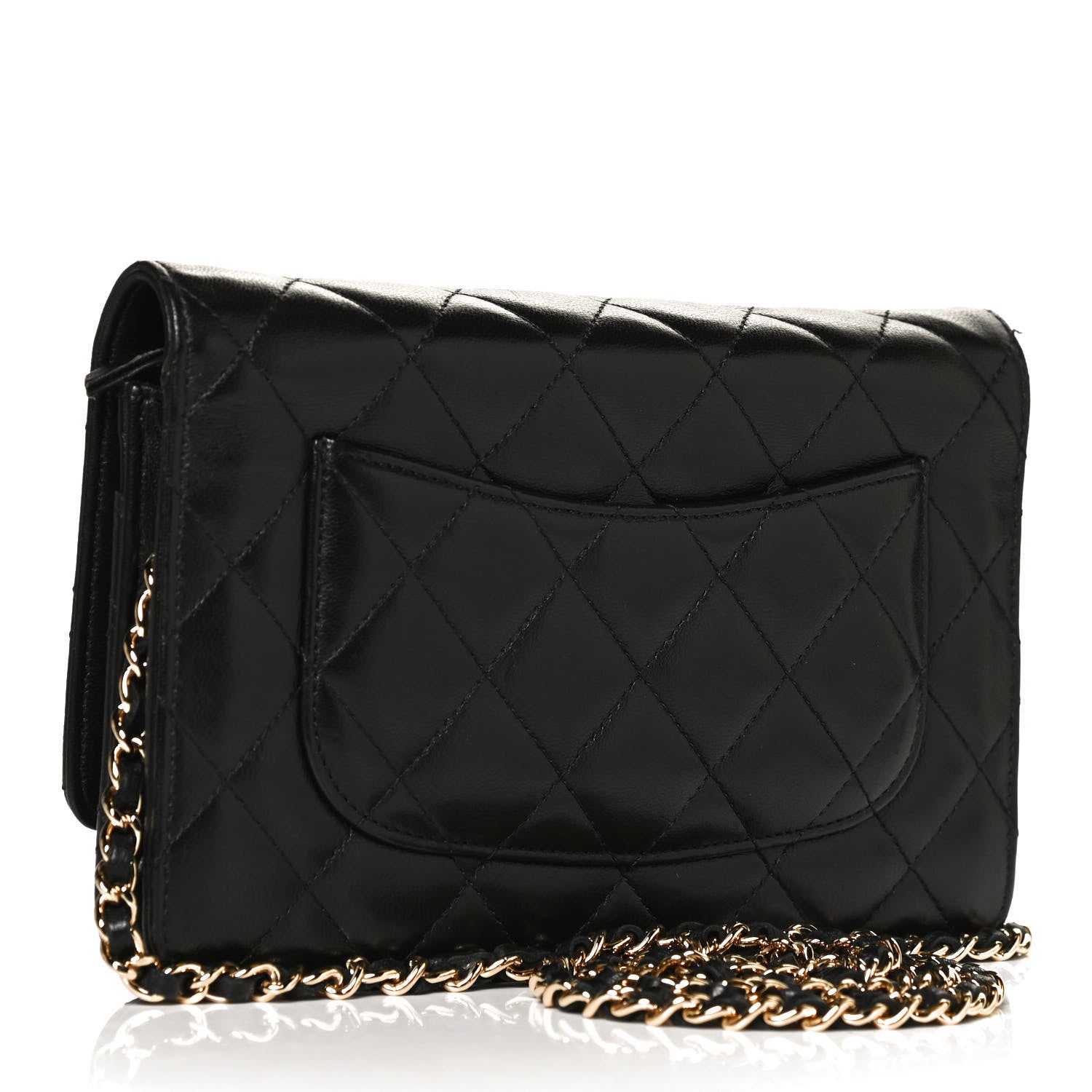 Chanel Lambskin Quilted Wallet On Chain WOC Black 3 of 11