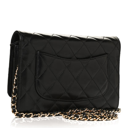 Chanel Lambskin Quilted Wallet On Chain WOC Black 3 of 11