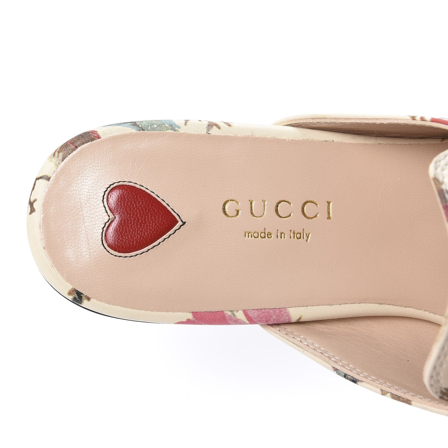 Calfskin Stamp Allover Rose Princetown Slippers 36 Ivory Multicolor