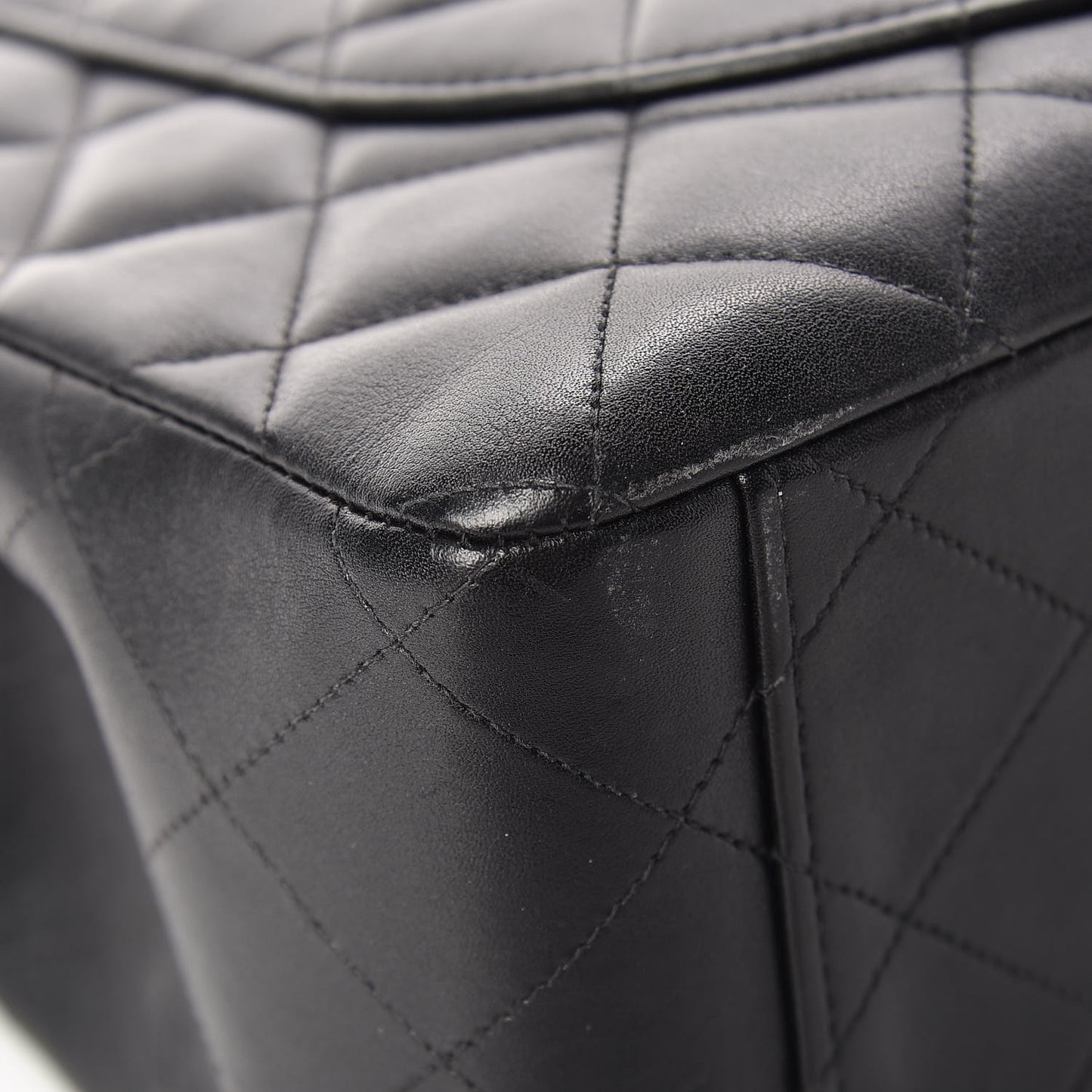 Lambskin Quilted XL Jumbo Single Flap Black