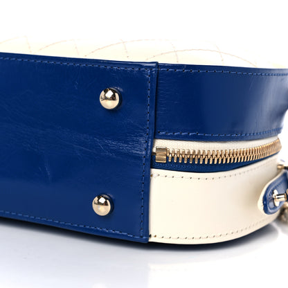 Chanel Aged Calfskin Stitched Bag Blue Light Beige 9 of 12