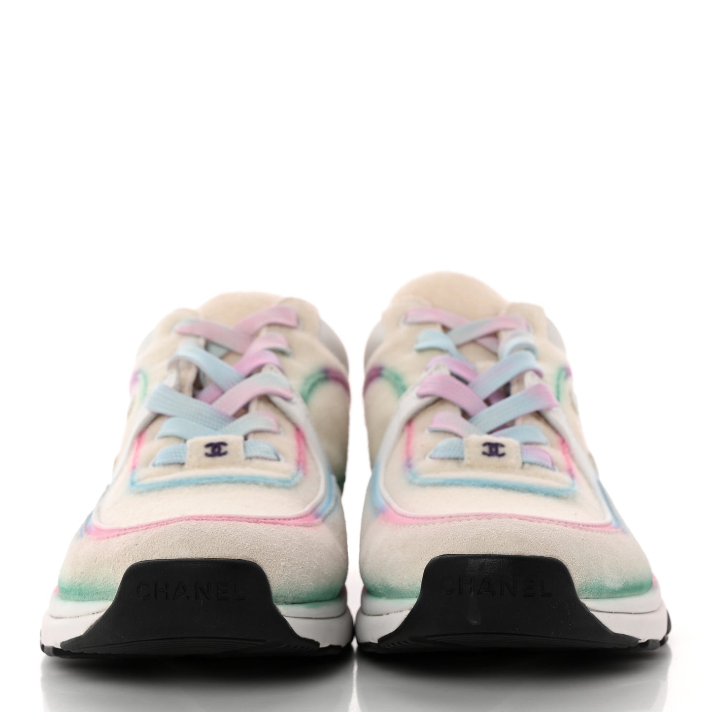 Wool Suede Calfskin CC Sneakers 40.5 Multicolor
