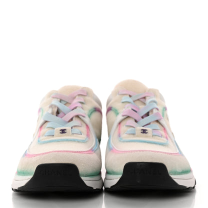 Chanel Wool Suede Calfskin CC Sneakers 40.5 Multicolor 2 of 9