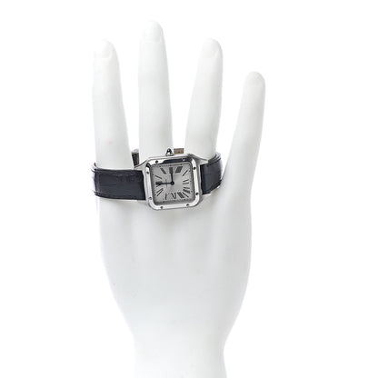 Cartier Stainless Steel Alligator 27.5mm Santos Dumont Quartz Watch 2 of 9