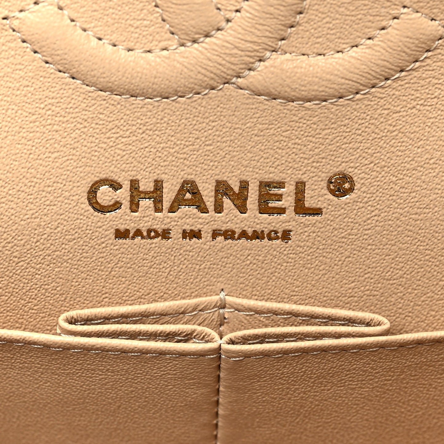 Caviar Quilted Small Double Flap Beige