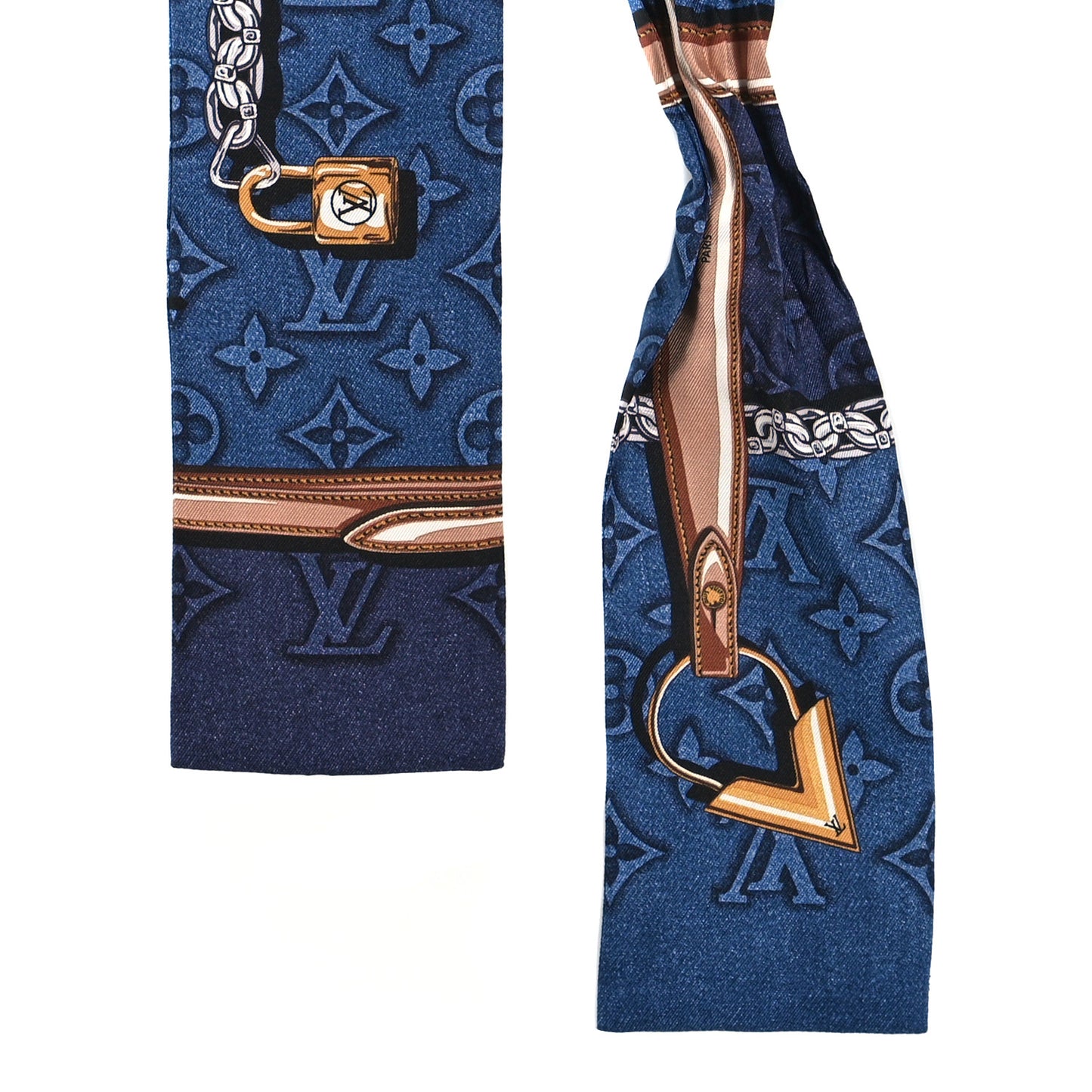 Silk Denimgram Confidential Bandeau Denim Blue