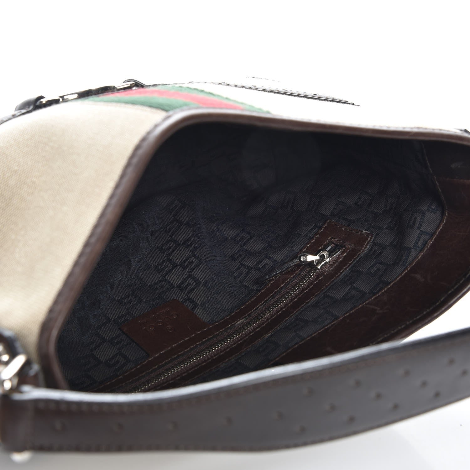 Gucci Canvas Web GG Reins Shoulder Bag Brown 5 of 10