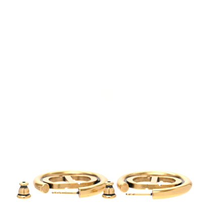 Christian Dior Metal 30 Montaigne Hoop Earrings Aged Gold 5 of 6