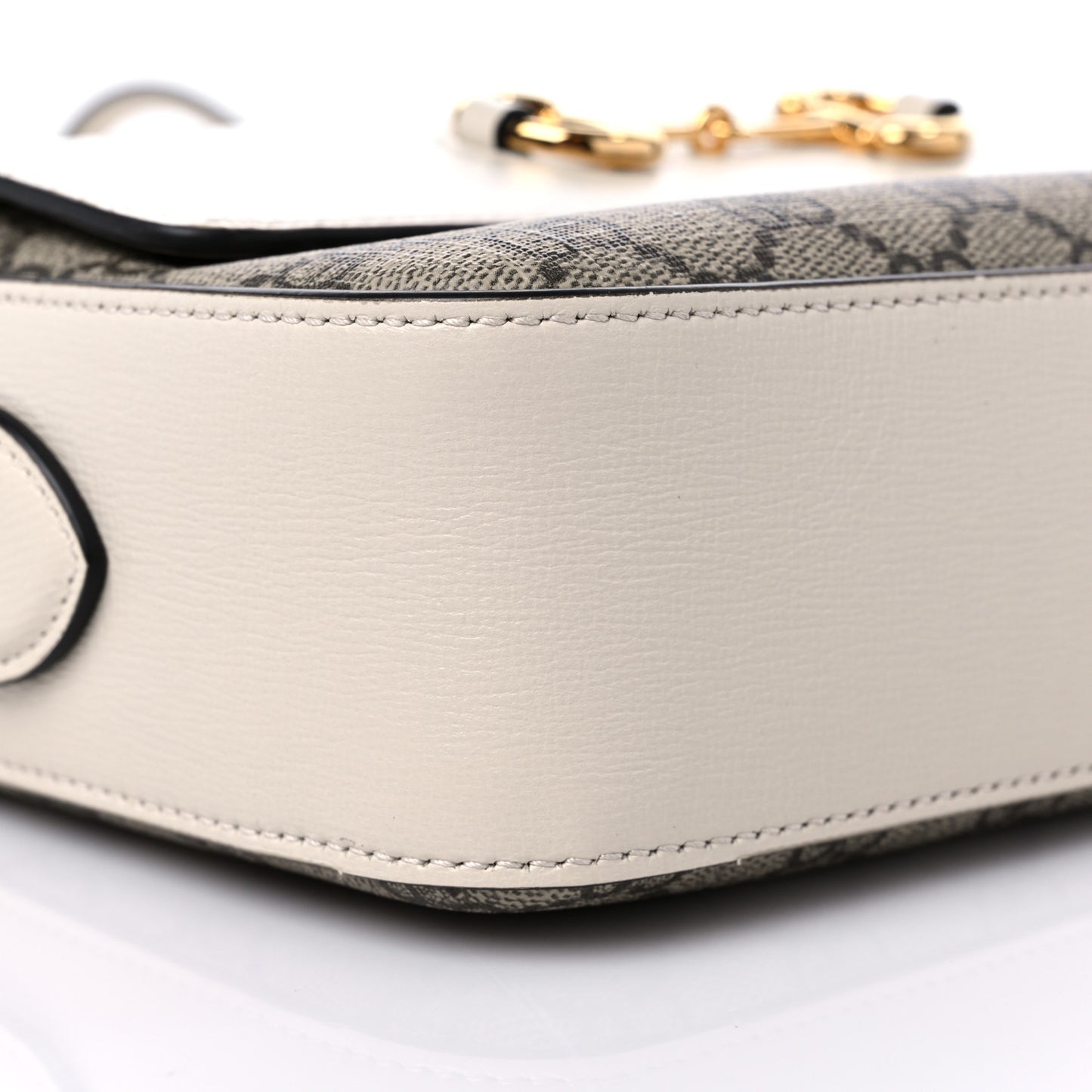 GG Supreme Monogram Small Horsebit 1955 Shoulder Bag Beige Mystic White