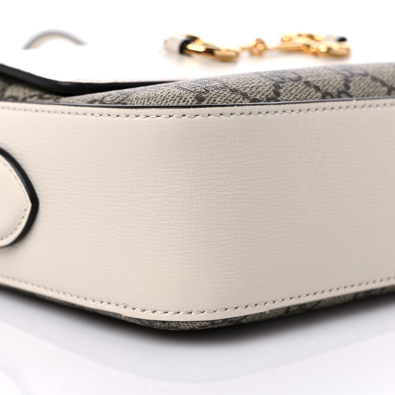 Gucci GG Supreme Monogram Small Horsebit 1955 Shoulder Bag Beige Mystic White 8 of 11