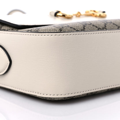 Gucci GG Supreme Monogram Small Horsebit 1955 Shoulder Bag Beige Mystic White 8 of 11
