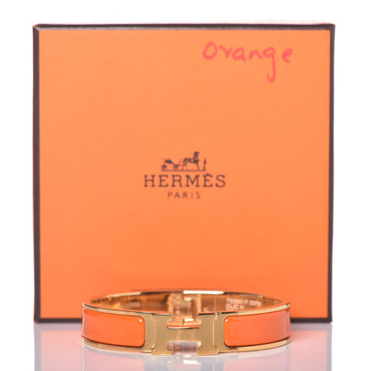 Hermes Enamel Narrow Clic Clac H Bracelet PM Orange 8 of 8