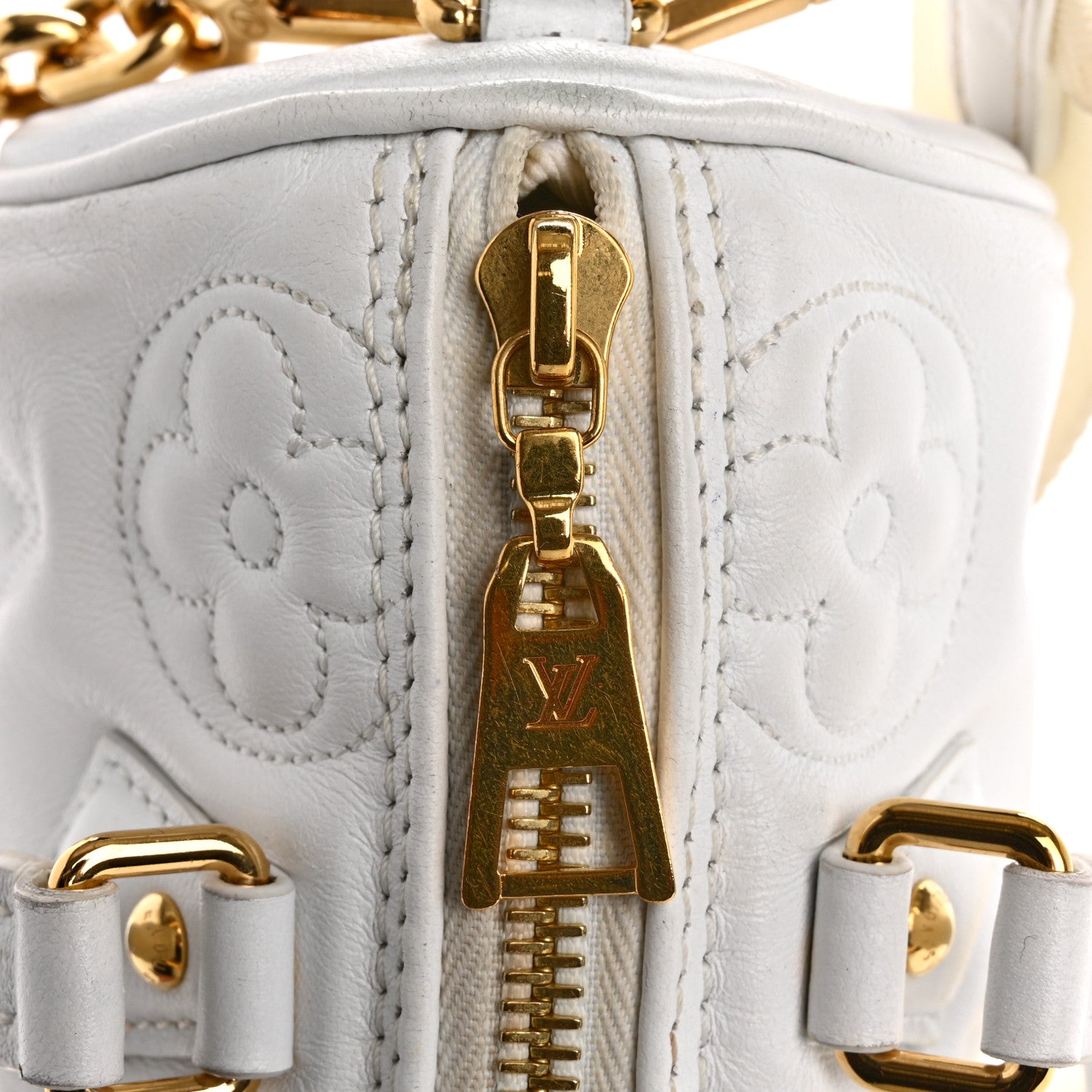 Louis Vuitton Calfskin Bubblegram Papillon BB Snow White 13 of 15