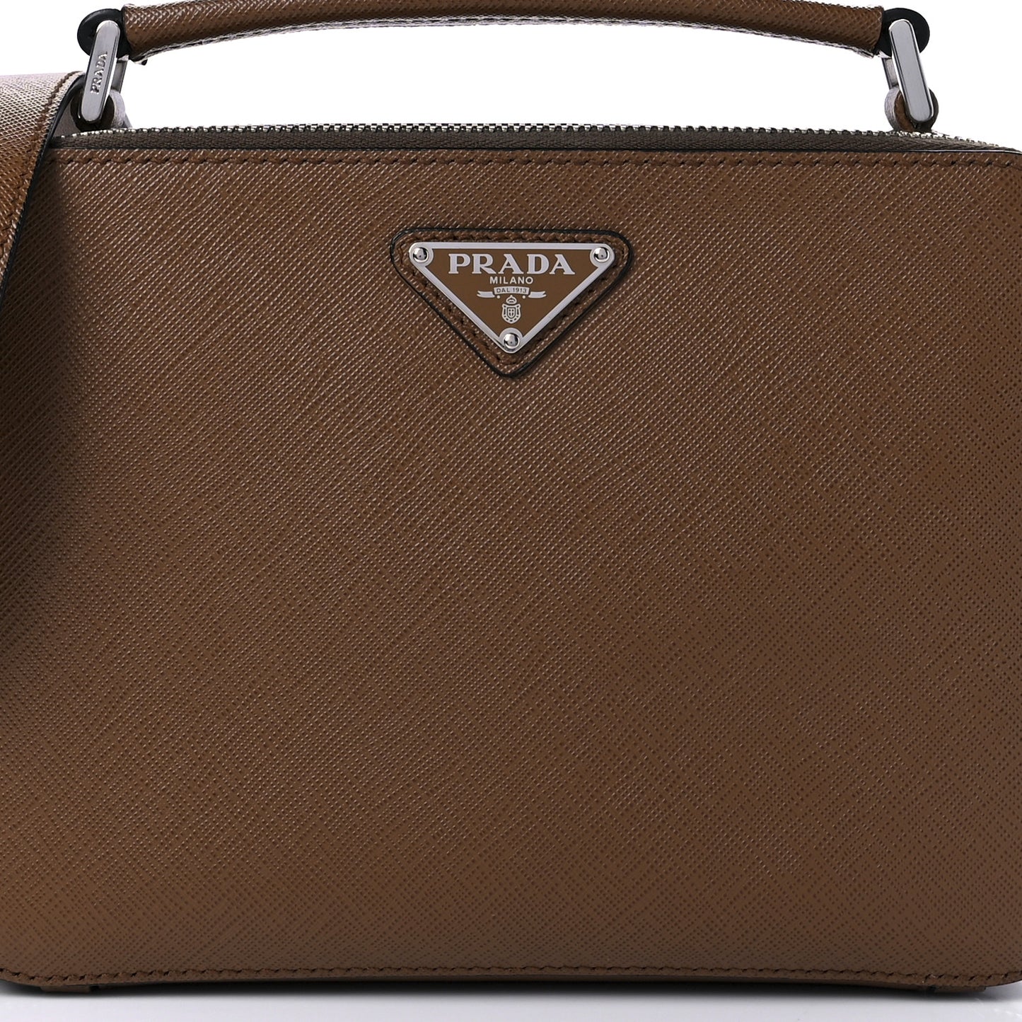 Saffiano Travel Medium Brique Crossbody Bag Cannella