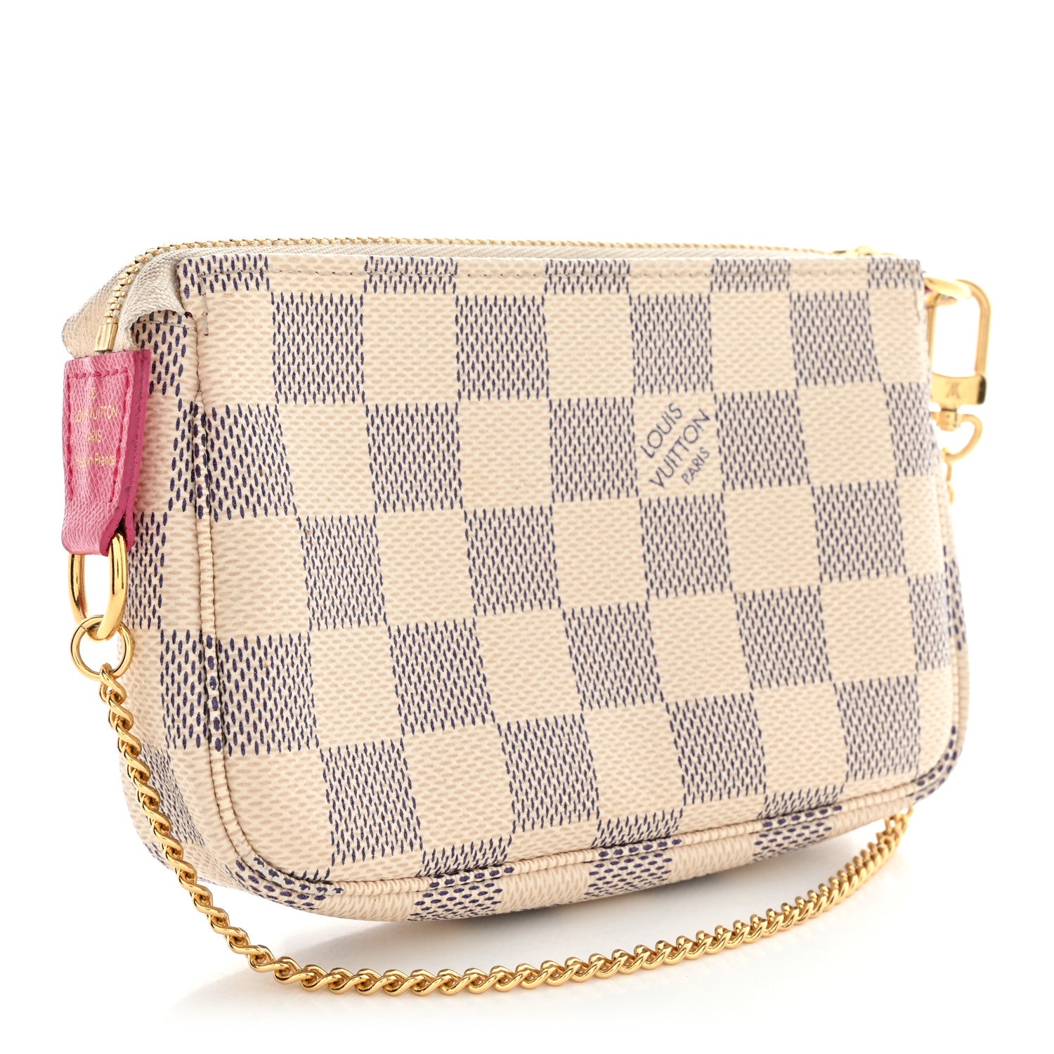 Louis Vuitton Damier Azur 2021 Christmas Animation Hollywood Mini Pochette Accessories Fuchsia 3 of 8