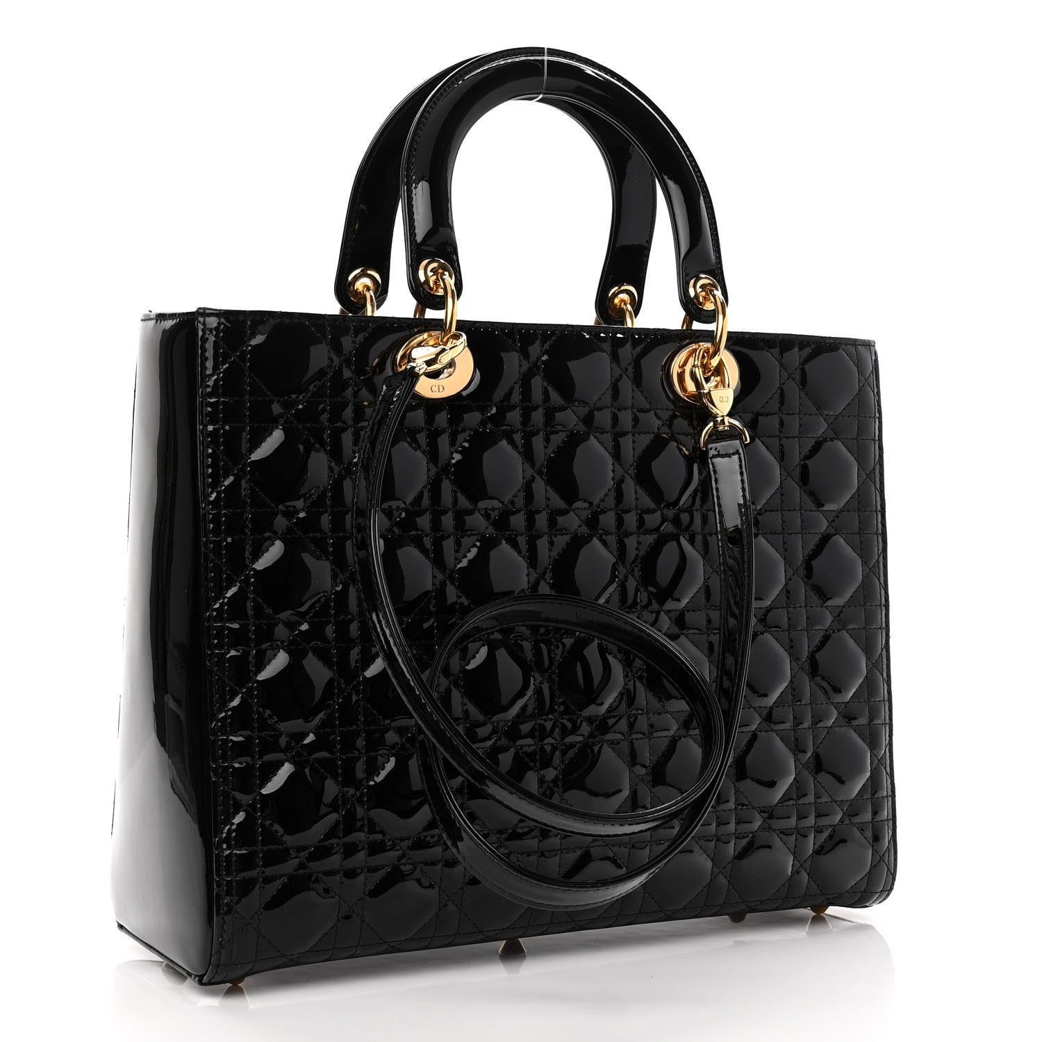 Christian Dior Patent Cannage Large Lady Dior Black 3 of 11