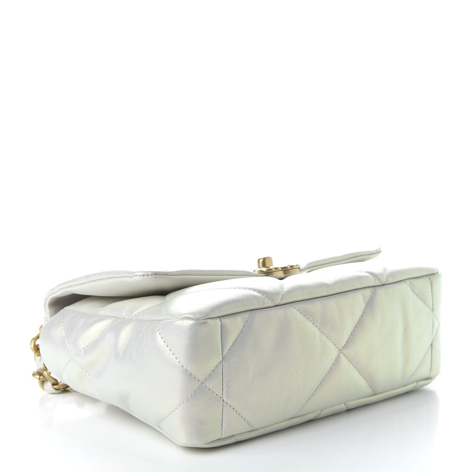 Chanel Iridescent Calfskin Quilted Medium 19 Flap White 4 of 10