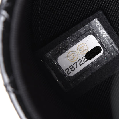 Chanel Patent Quilted Round Mini Vanity Case With Chain Black 8 of 12