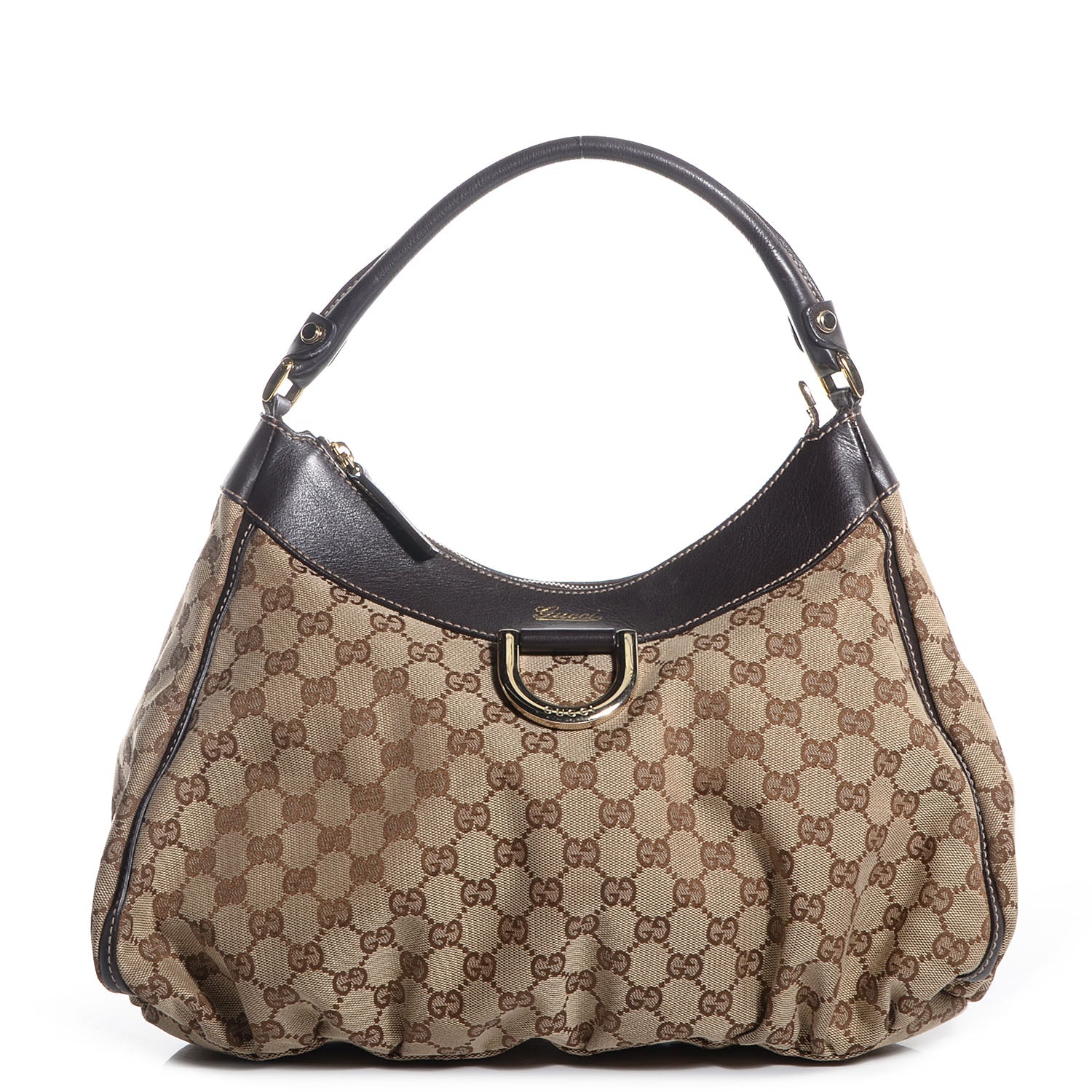 Gucci Monogram D Gold Large Hobo Brown 1 of 7