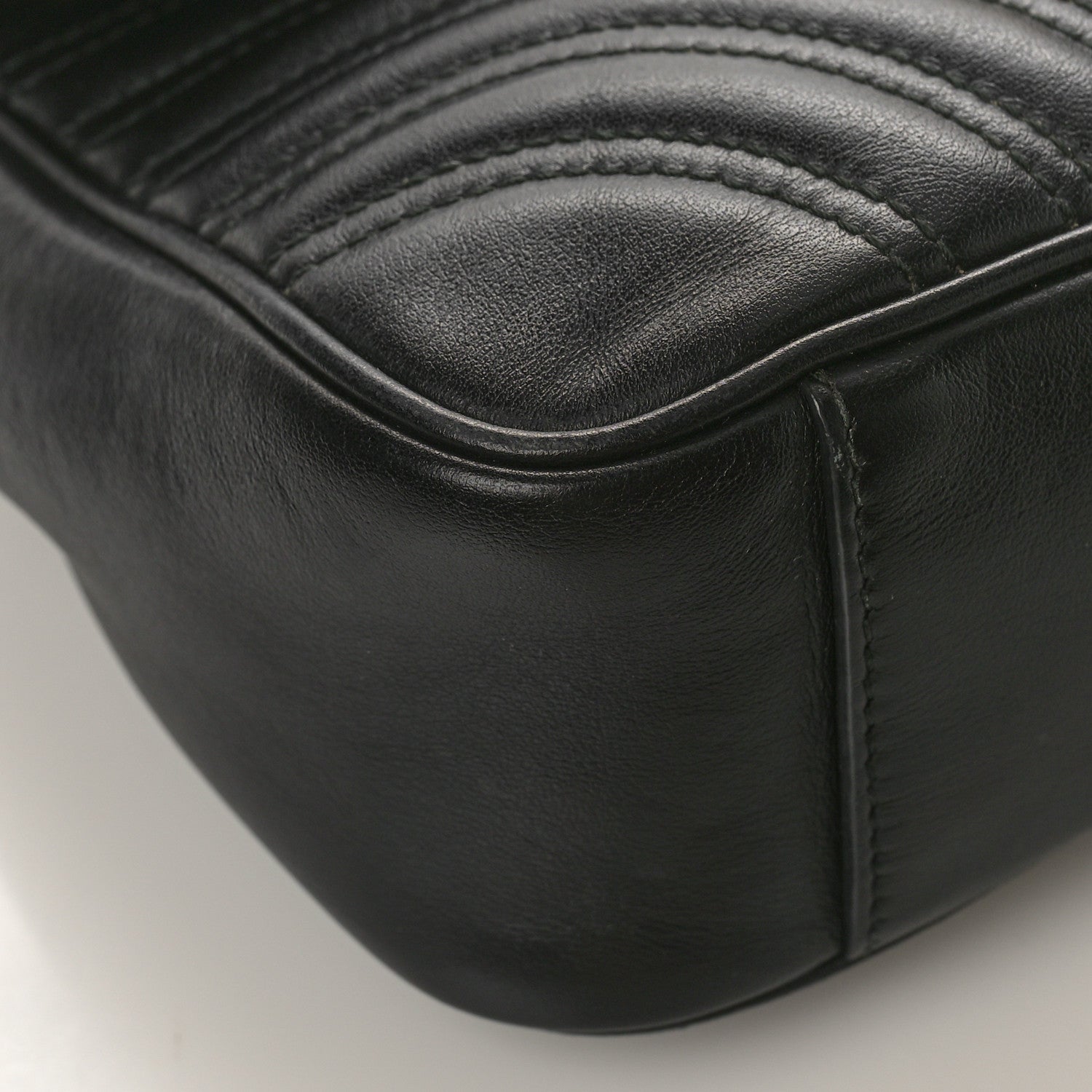 Gucci Calfskin Matelasse Small GG Marmont Shoulder Bag Black 8 of 9