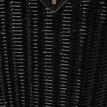 Prada Wicker Canvas Shoulder Bag Black 10 of 16
