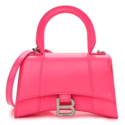 Balenciaga Shiny Box Calfskin Hourglass Top Handle Bag XS Hot Pink 1 of 13